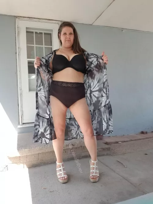 Just sit down and I'll take these panties and bra off for you