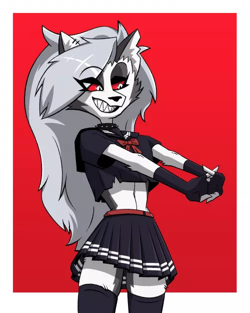 Killer wolf in a killer outfit! 🌙 (art by me @devvyatka)