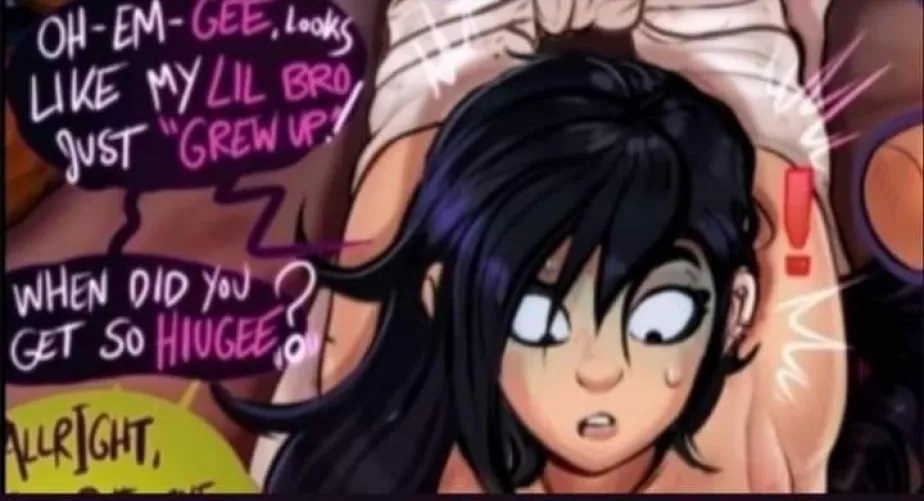 LF color source 1girl, black hair, long hair, surprised, arms up, 