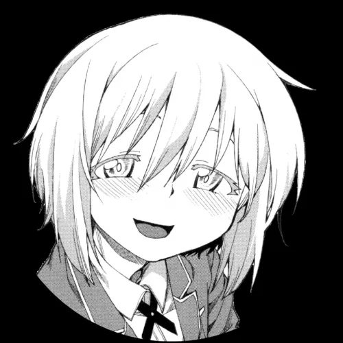 LF Mono Source: 1girl, smile, light hair, school uniform