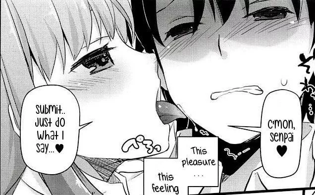 LF Mono Source: “C’mon, senpai. Submit, just do what I say…”, 1girl, 1boy, light hair, licking face, gentle femdom LF Mono Source: “C’mon, senpai. Submit, just do what I say…”, 1girl, 1boy, light hair, licking face, gentle femdom