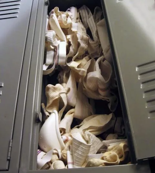 “Locker of jocks & cups” …