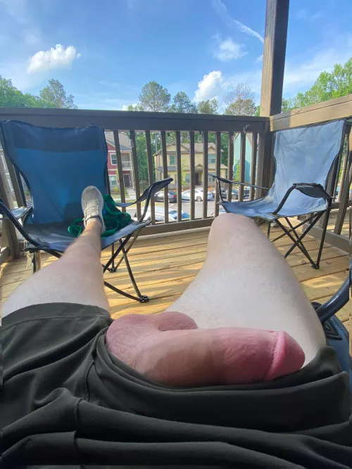 Love how relaxed my cock and balls get during the warm weather seasons