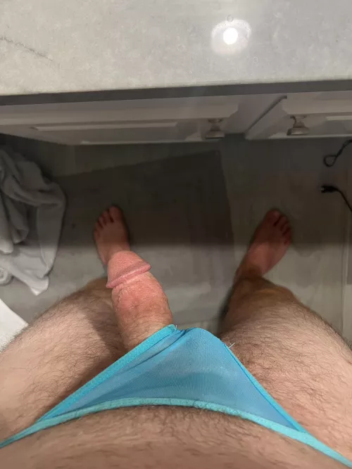 Love stealing my sisters friends tiny thongs and wearing them around ;) this thing is so tight on me!