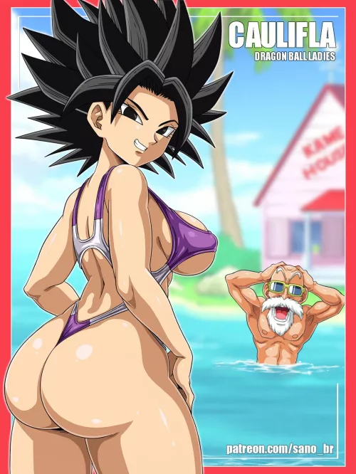 Master Roshi and Caulifla SEX ANNIVERSARY Roshi is going fuck Caulifla again in the beach