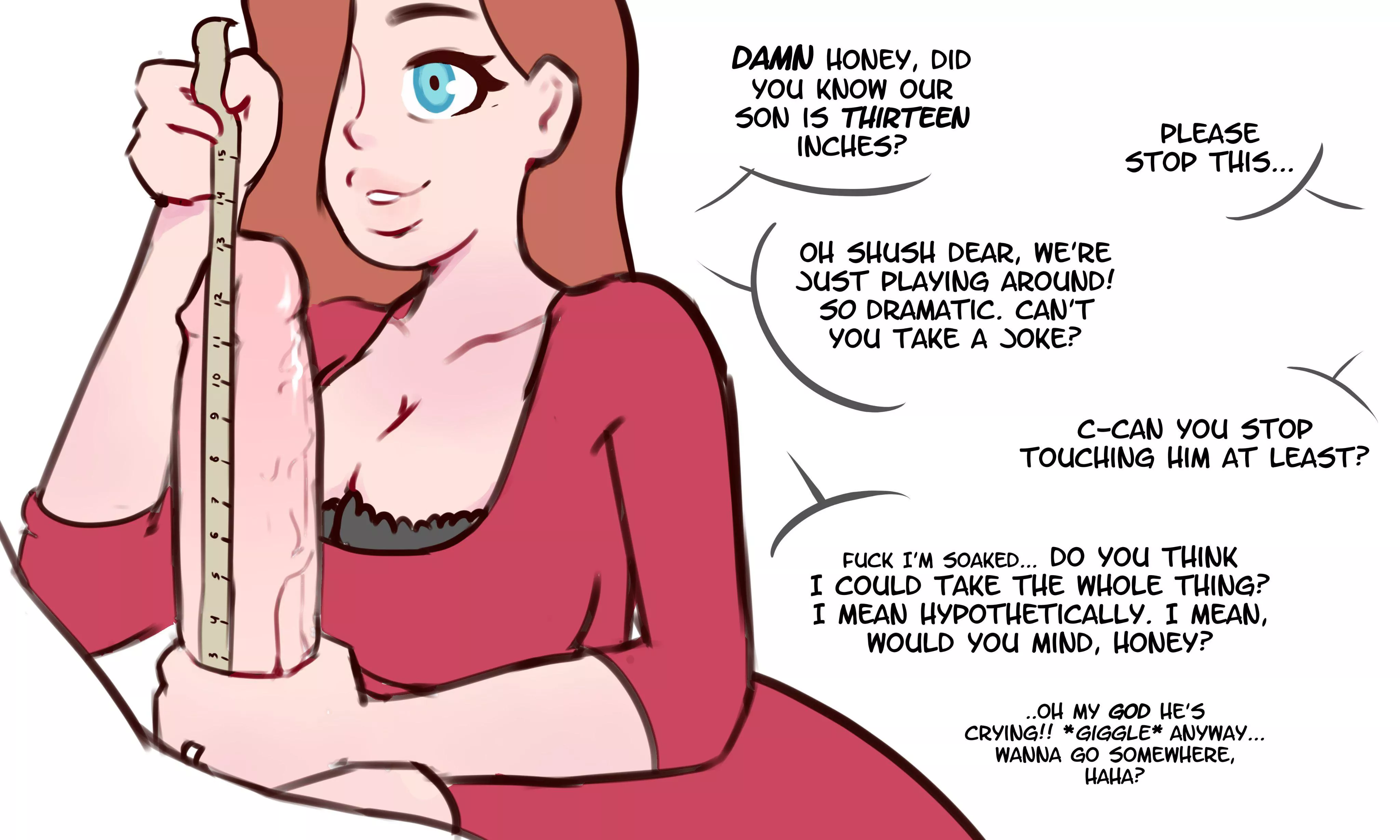 Measuring her son~