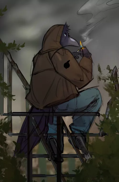 My Birb taking a break, by Gortzila on FA.