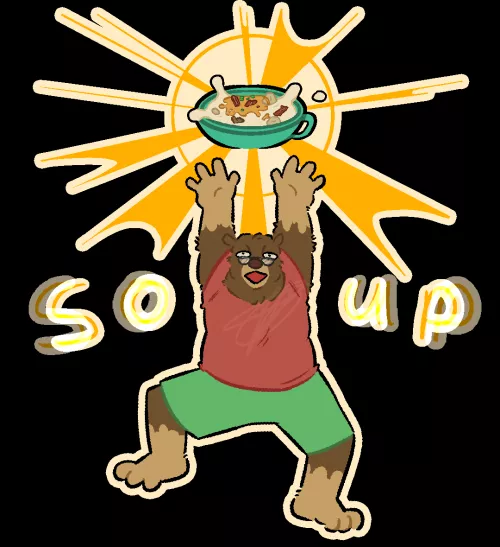 my boyfriend's love of s o u p (art by me)