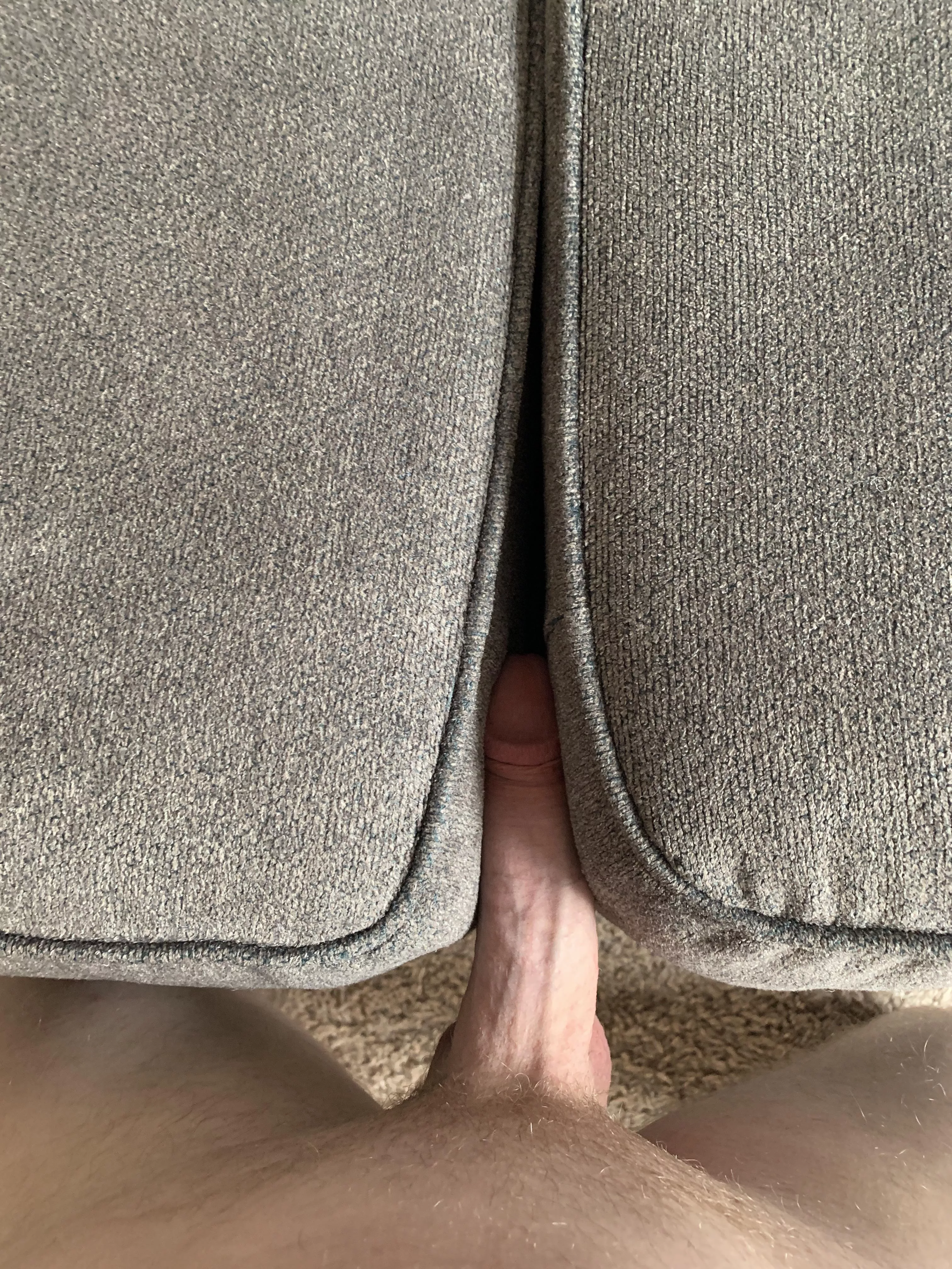 My cock enedd up in a couch again