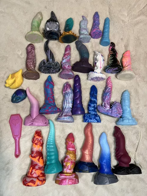 My current silicone collection. 4 customs on order and one from todays BD drop.