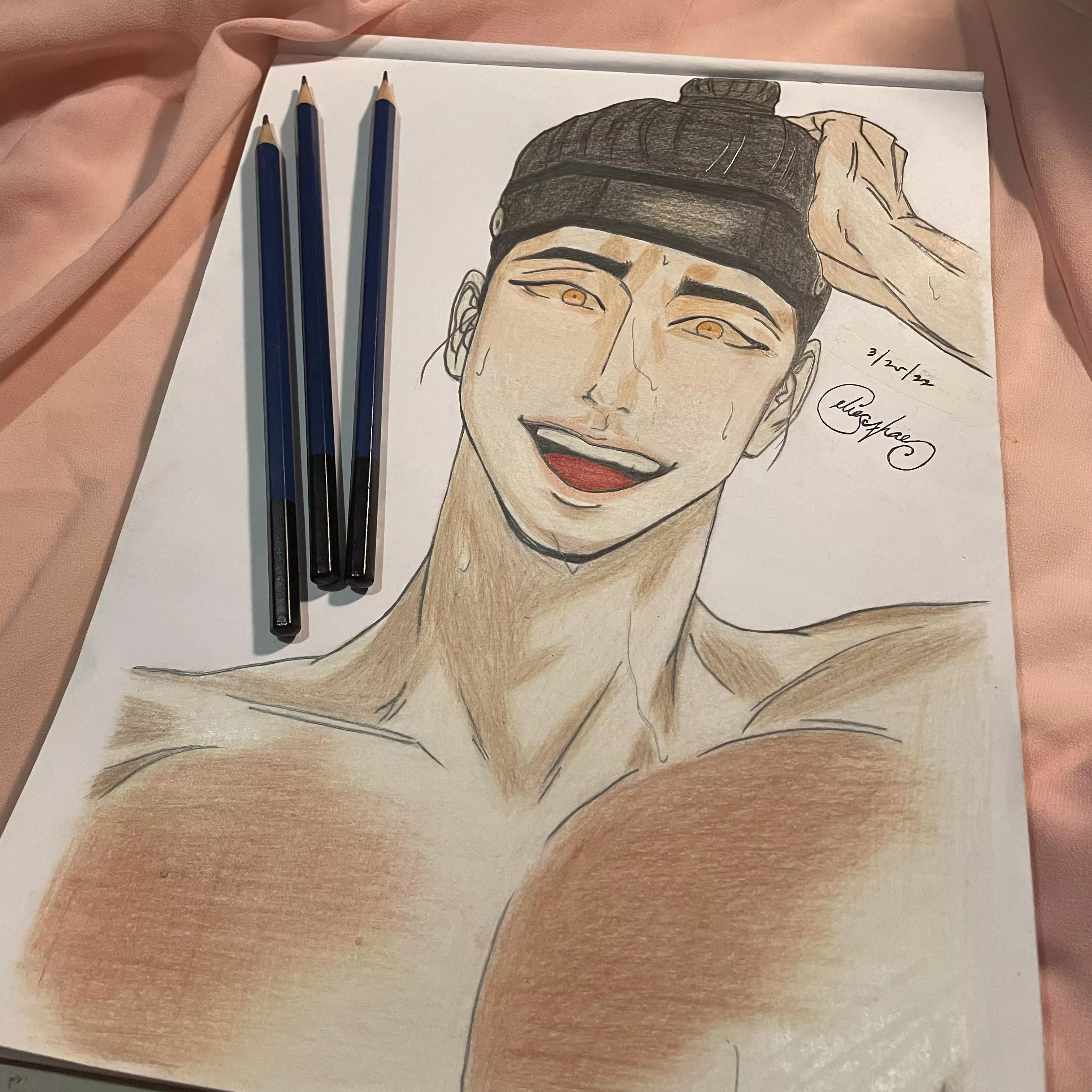 My drawing attempt of this scum seme/gong (Painter of the Night)