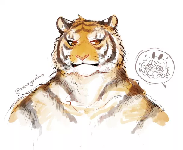 my first attempt at trying to draw a handsome tiger man ✨👀