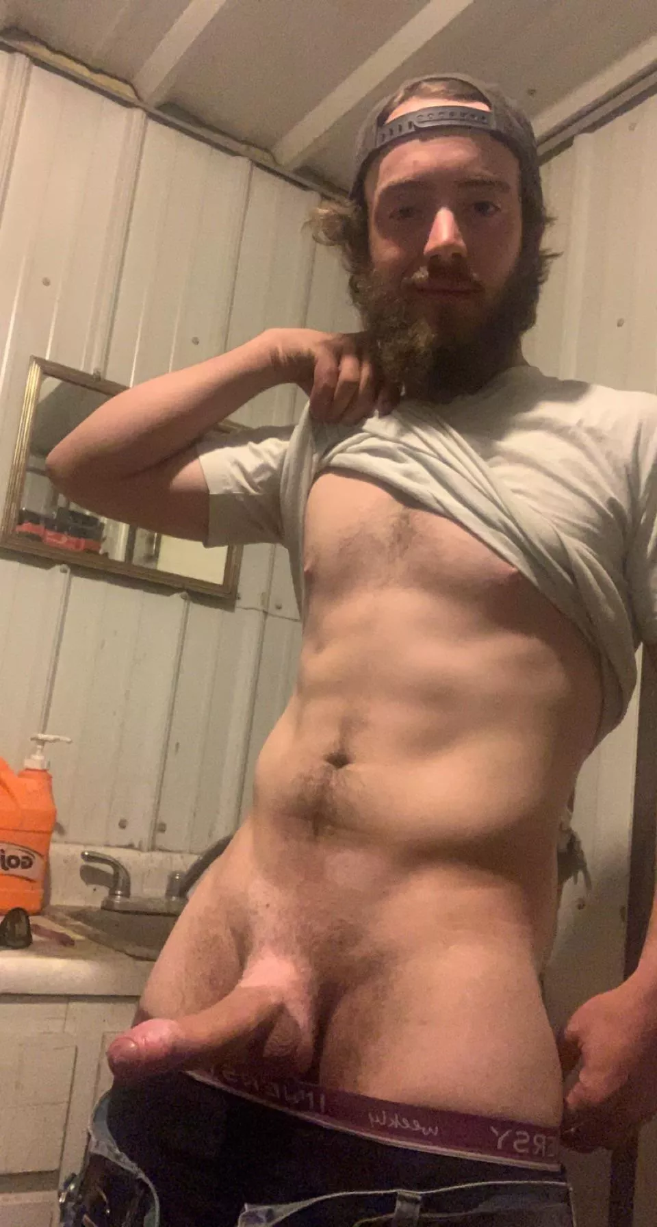 My foreskin peeled back a little because of how hard I am ☺️