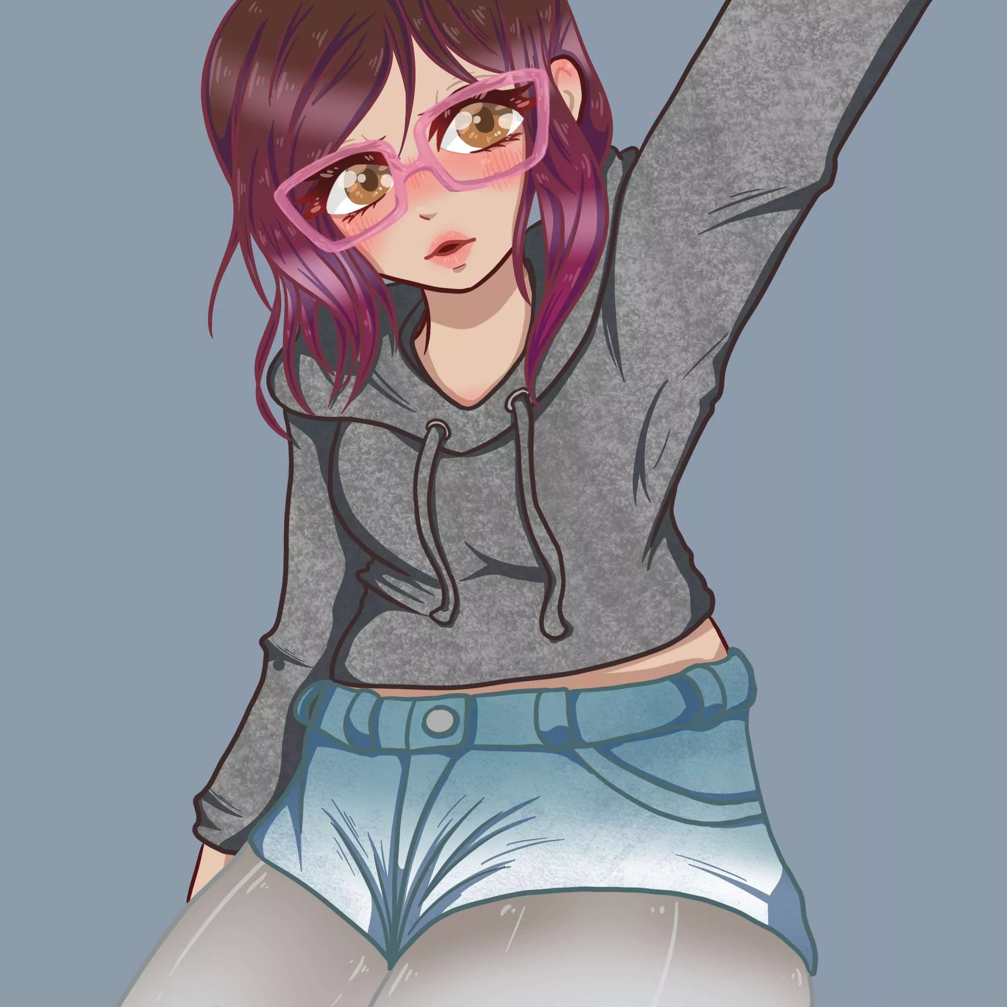 My friend drew one of my recent selfies :3