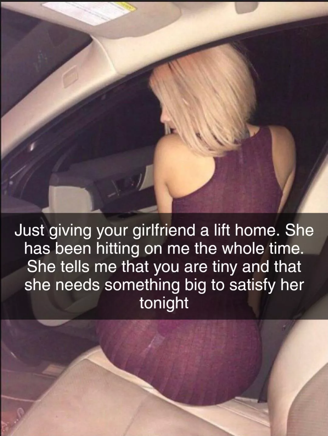 My friend who is an uber driver gave my girlfriend a lift home from mine when I was too drunk to get it up My friend who is an uber driver gave my girlfriend a lift home from mine when I was too drunk to get it up
