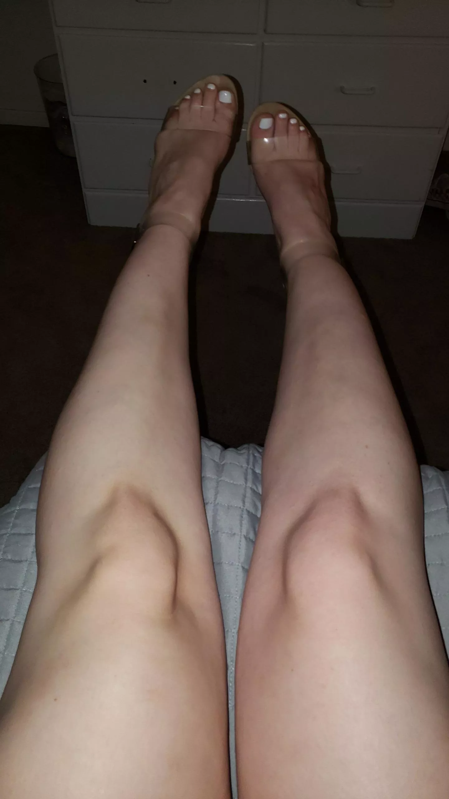 my legs and toes in see through heels!