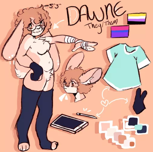my little ref i made for my bun (art by me;@TIMIDBVNNY)