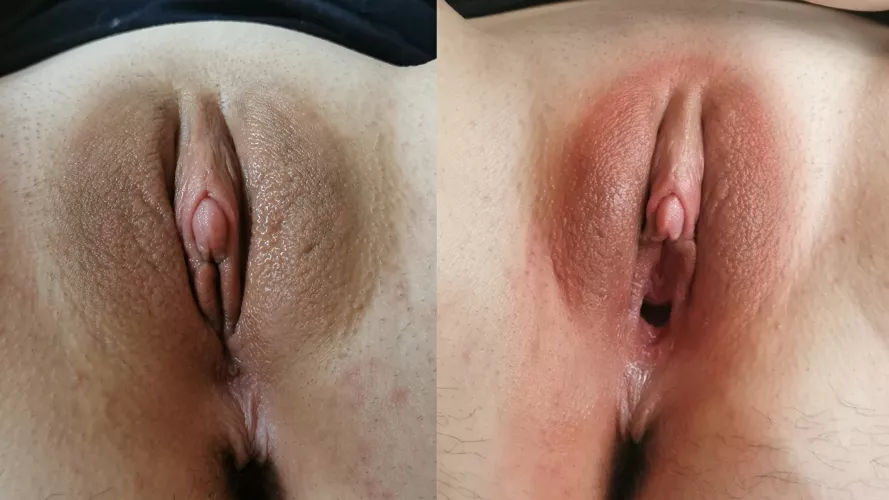 [m]y pussy after masturbation 🙈