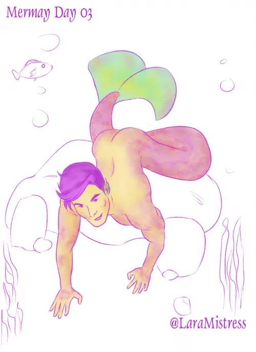 My sketch of a sexy merman (mermay challenge by me)