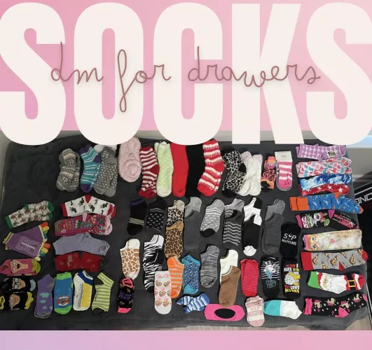 MY SOCK DRAWER IS OVERFLOWING! [selling] No-Shows, Ankle, Crew, Knee, Fuzzy, Slippers • I will definitely have what you’re looking for! 🤍 DM here, Snapchat @olove206, Telegram @Liv206, or discord Olivia#4926 🤍 Birthday sales still active!
