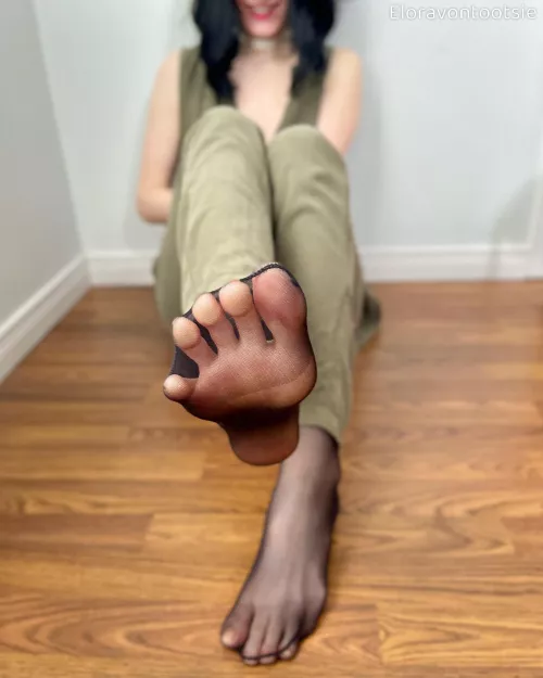 My toes are so long, they really stretch out sheer nylons