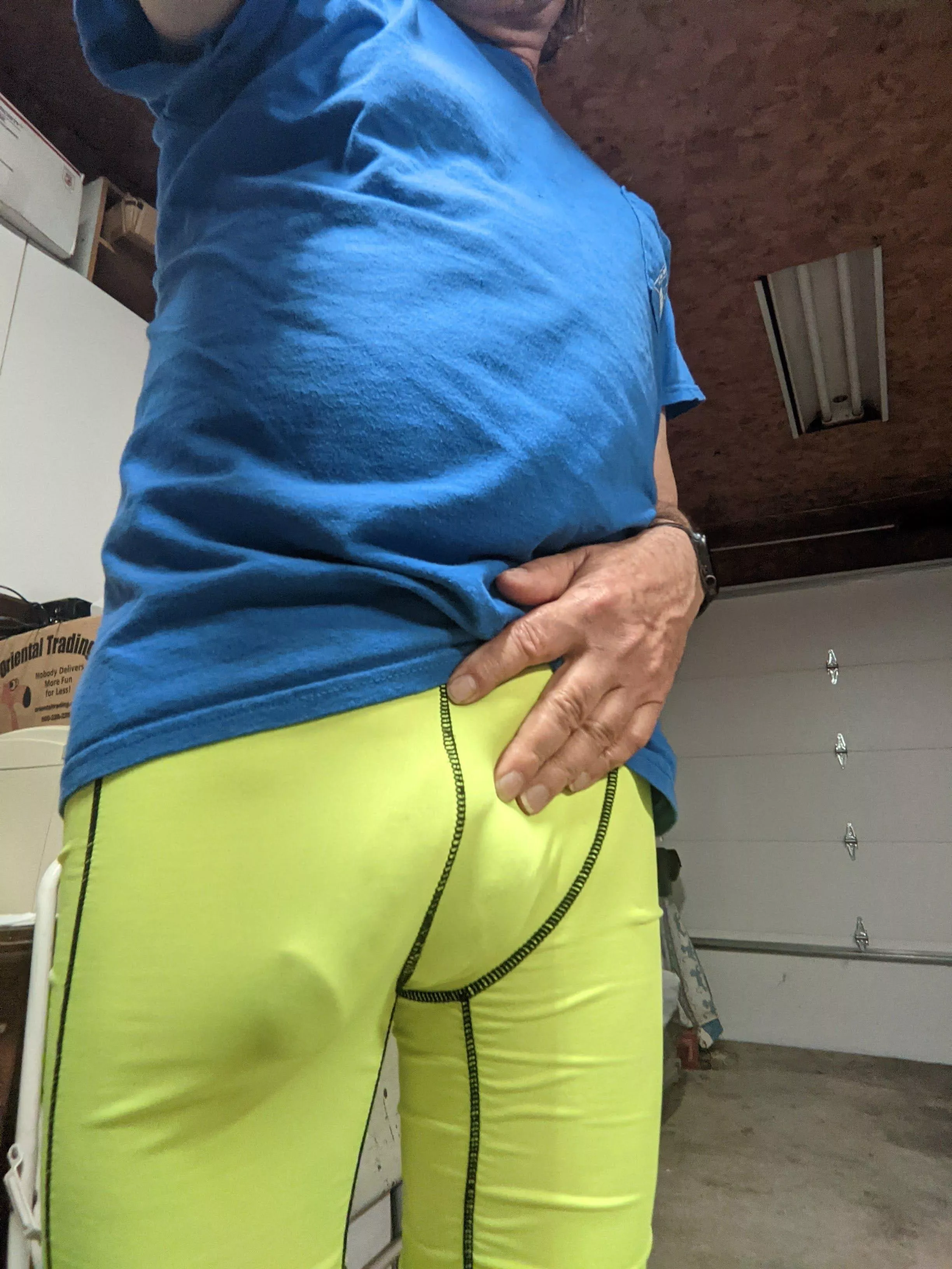 My workout gear is a little snug. I hope you don’t mind.