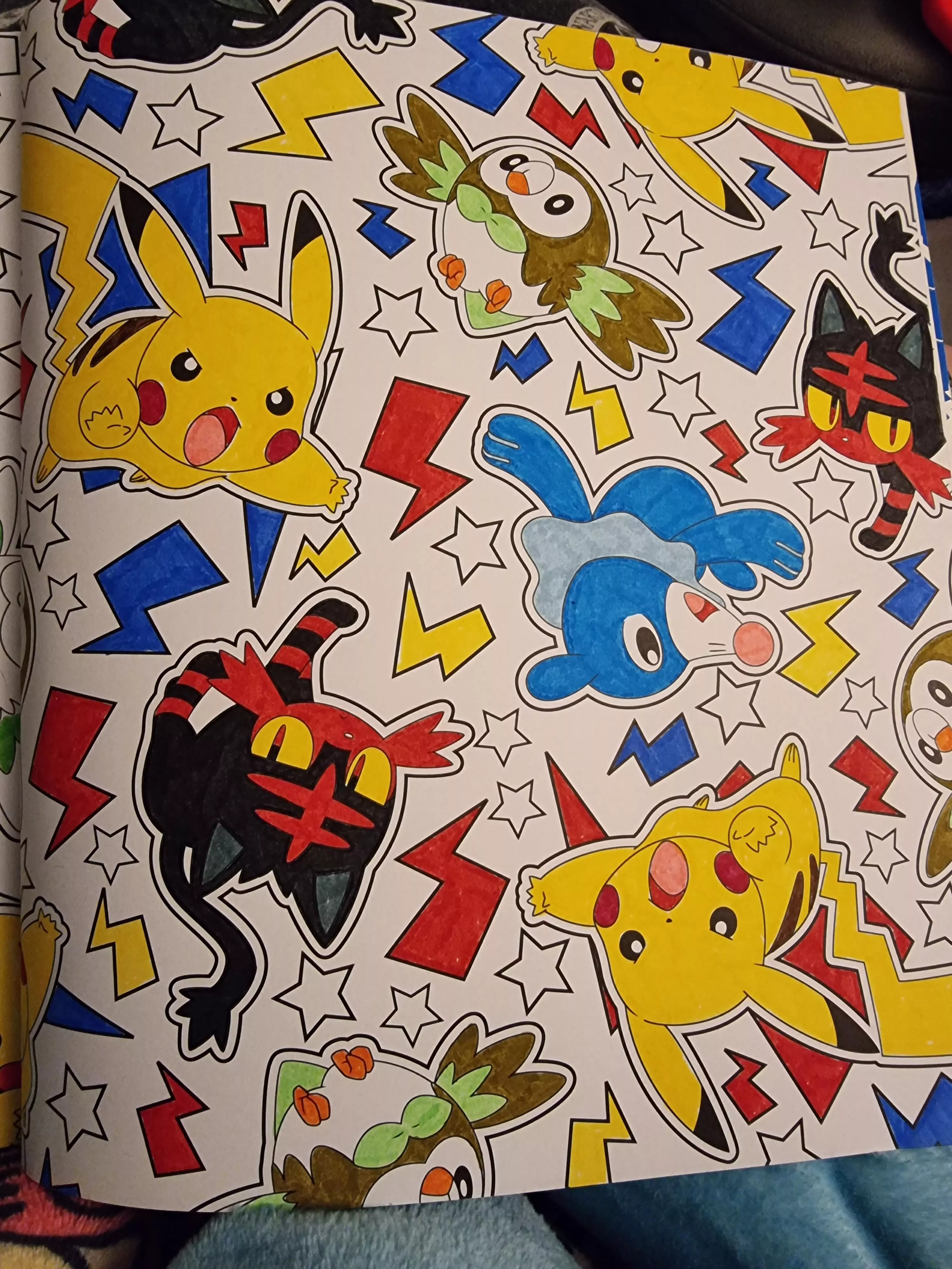 ππππ Need super important little advice!ππππ I'm colouring a picture to send to Daddy but I'm stuck on what colours to use for the stars and around each pokemon. What do you think will look best? π₯Ί ππππ Need super important little advice!ππππ I'm colouring a picture to send to Daddy but I'm stuck on what colours to use for the stars and around each pokemon. What do you think will look best? π₯Ί