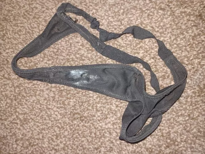 Nice damp and sticky pussy stained thong