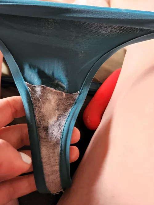 Nice mix of discharge from the day and cum from the play ♡