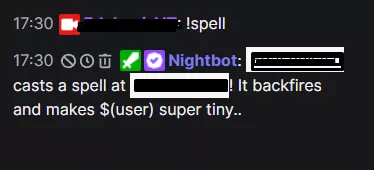 Nightbot doesn't change $(user) and $(touser) to actual usernames when pulling something from the text in the pastebin I have set up. The rest of the command works exactly the way I want it to, it's just THAT bit I have no idea how to fix. Pic for refe Nightbot doesn't change $(user) and $(touser) to actual usernames when pulling something from the text in the pastebin I have set up. The rest of the command works exactly the way I want it to, it's just THAT bit I have no idea how to fix. Pic for refe