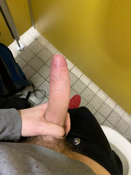Nothing better than jerking inside a school toilets stall when theres your classmate next to you
