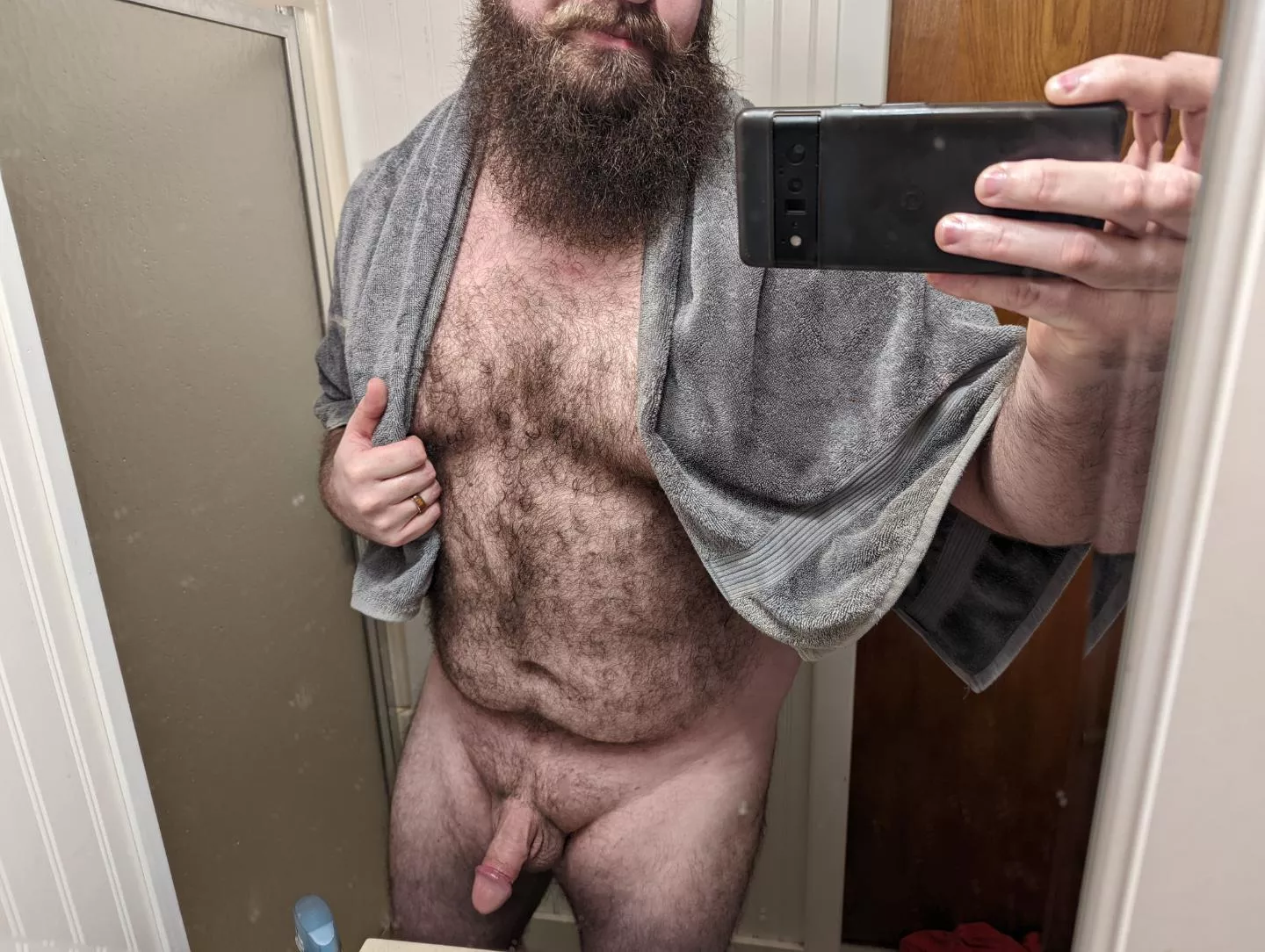 nothing but a towel. 😏😏
