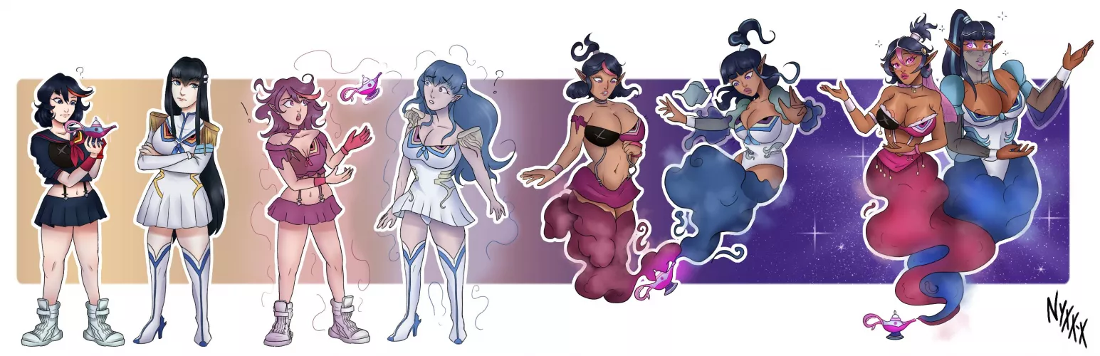 [OC] Wish La Wish~ (FTF, Double TF, Genie, Bimbofication) by me