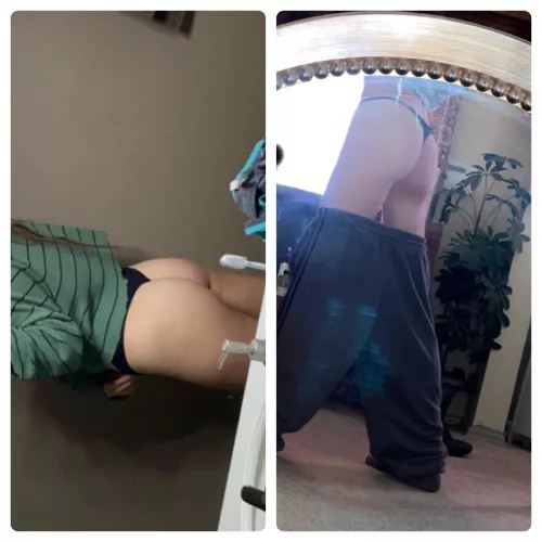 okay be honest who's ass would you pick, mine(right) or my gf's(left)??