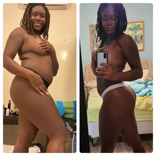 One year later and 100lbs heavier ❤️