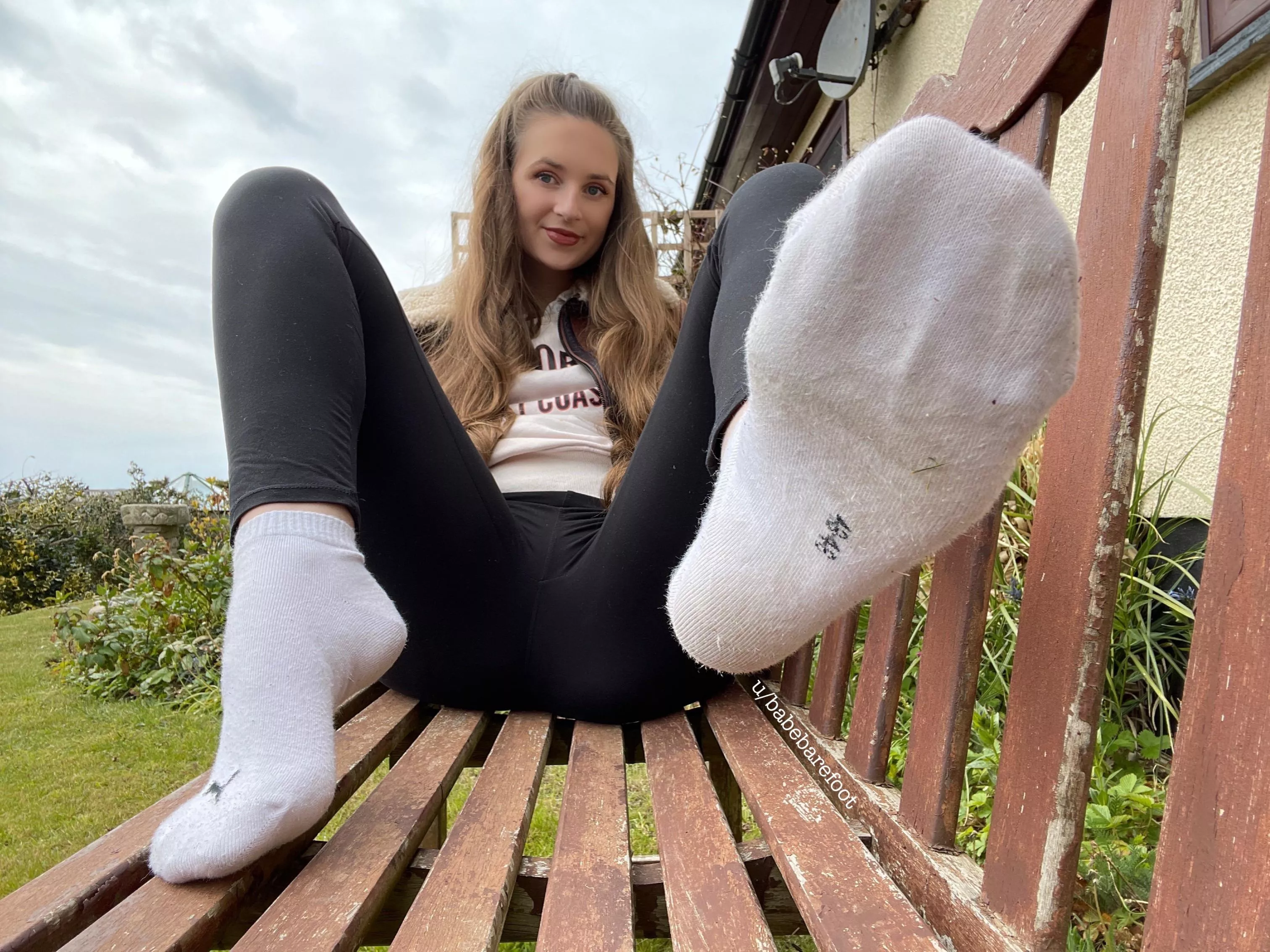 Outdoors with my ankle socks 🤍