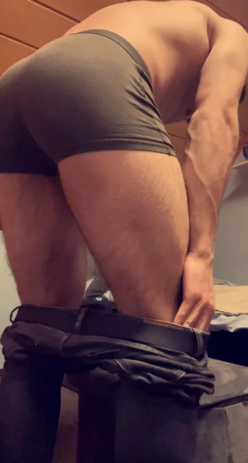 Pants down to show my underwear