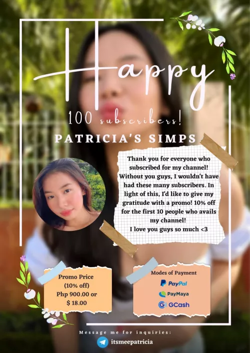 Proud subscriber, solid content, DM TG: Itsmeepatricia
