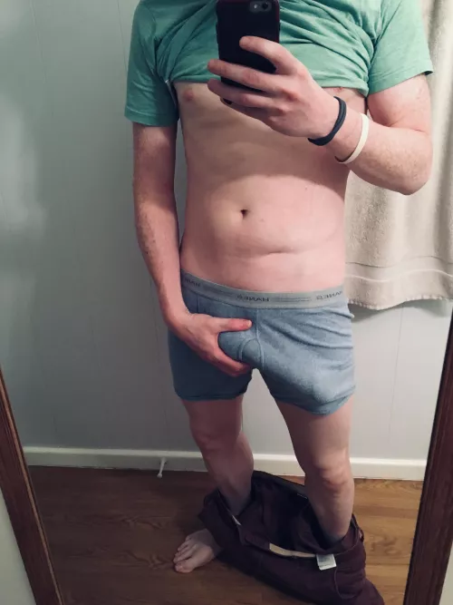 Pull my shorts down with your teeth.