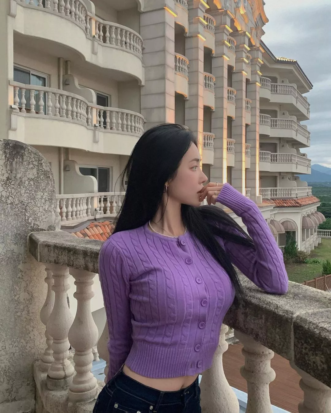 purple sweater