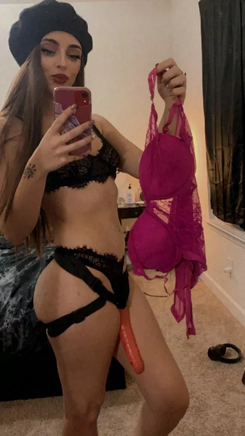 Put this pretty pink outfit on while Mommy fucks you with her big pink cock😇