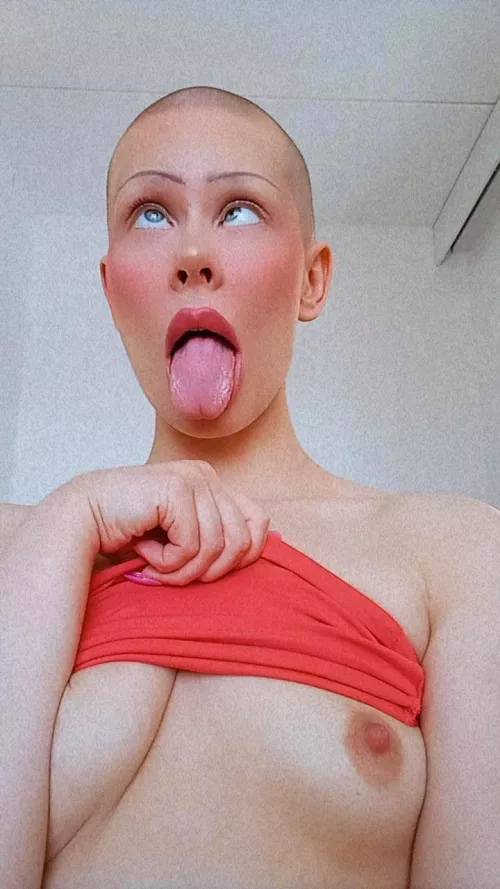 Real bald girl ahegao