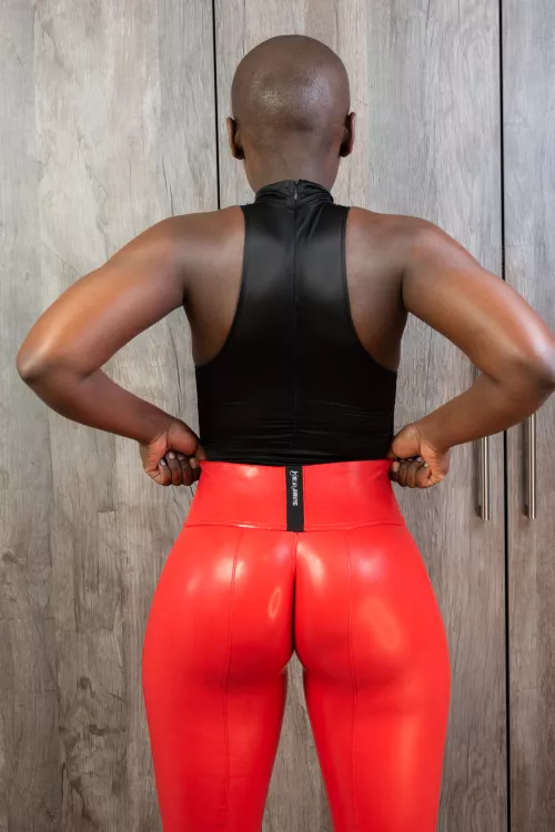 Red Latex Leggings
