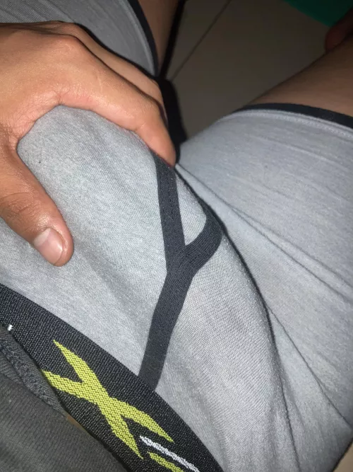 Rock hard and throbbing Latino bulge