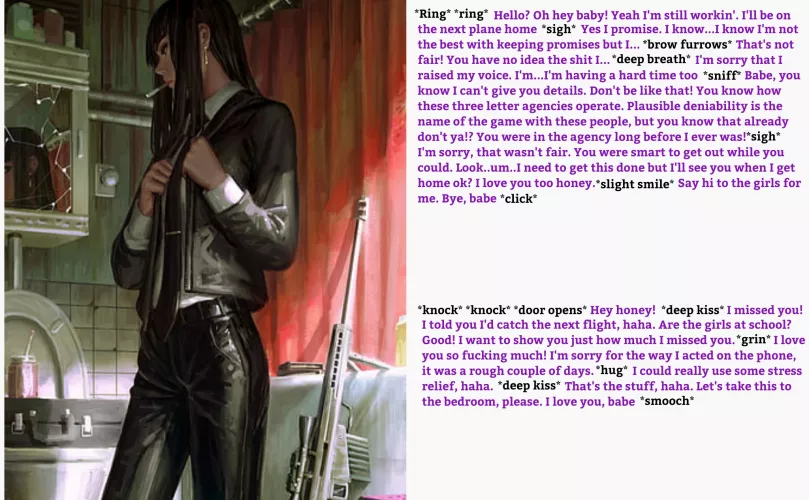 Romance isn't easy. [Female protagonist] [arguing] [assassin] [marriage] [implied sex]