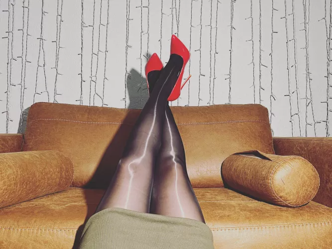 Rub on my legs in these shiny pantyhose? 🥺