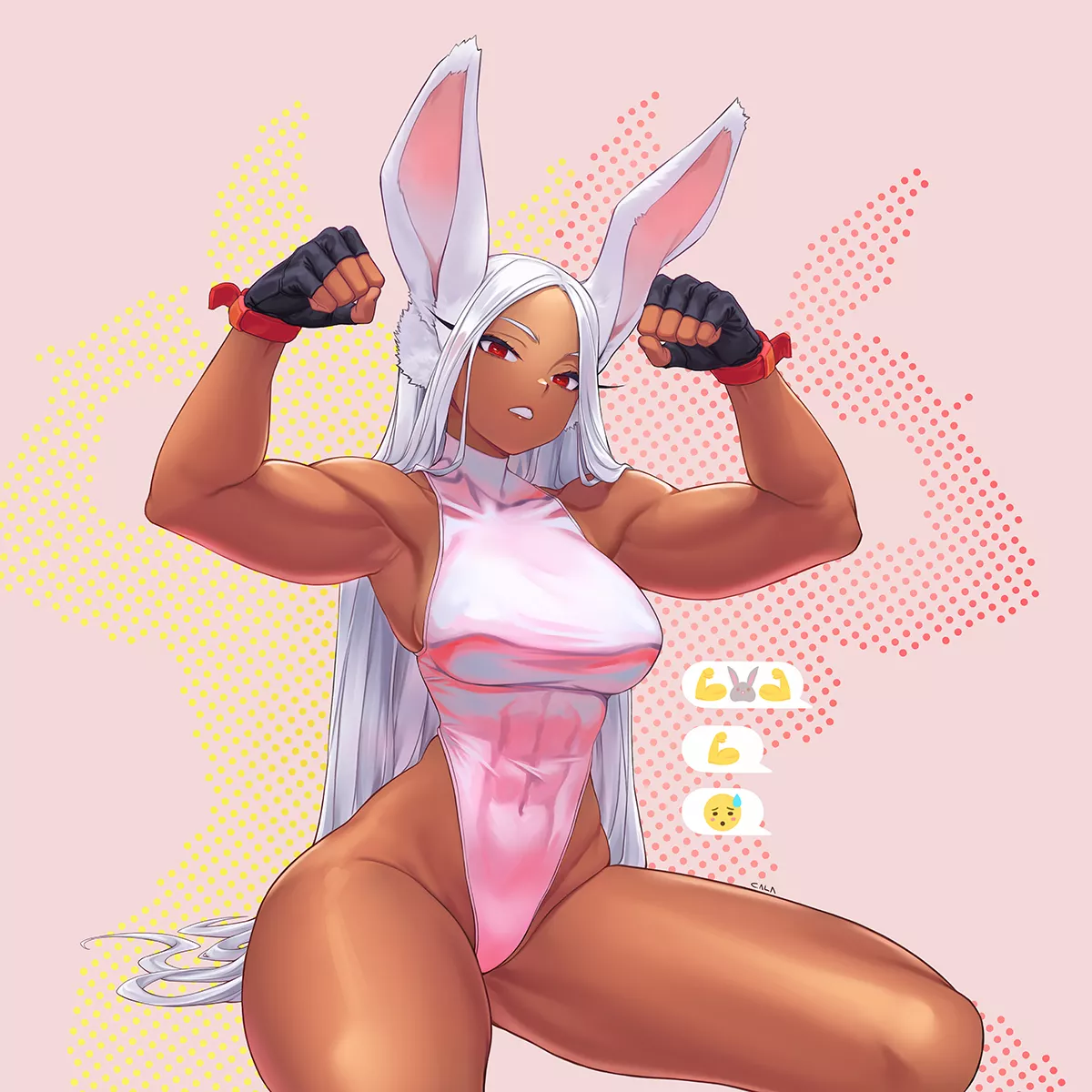 Rumi flexing her body