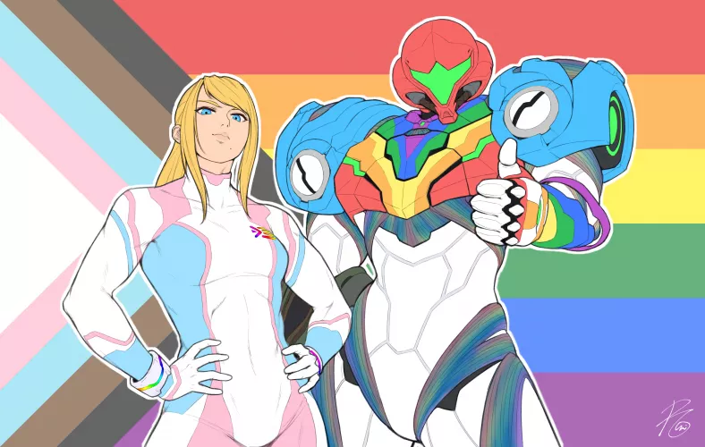 Samus Celebrates Pride (Roviahc) [Metroid]