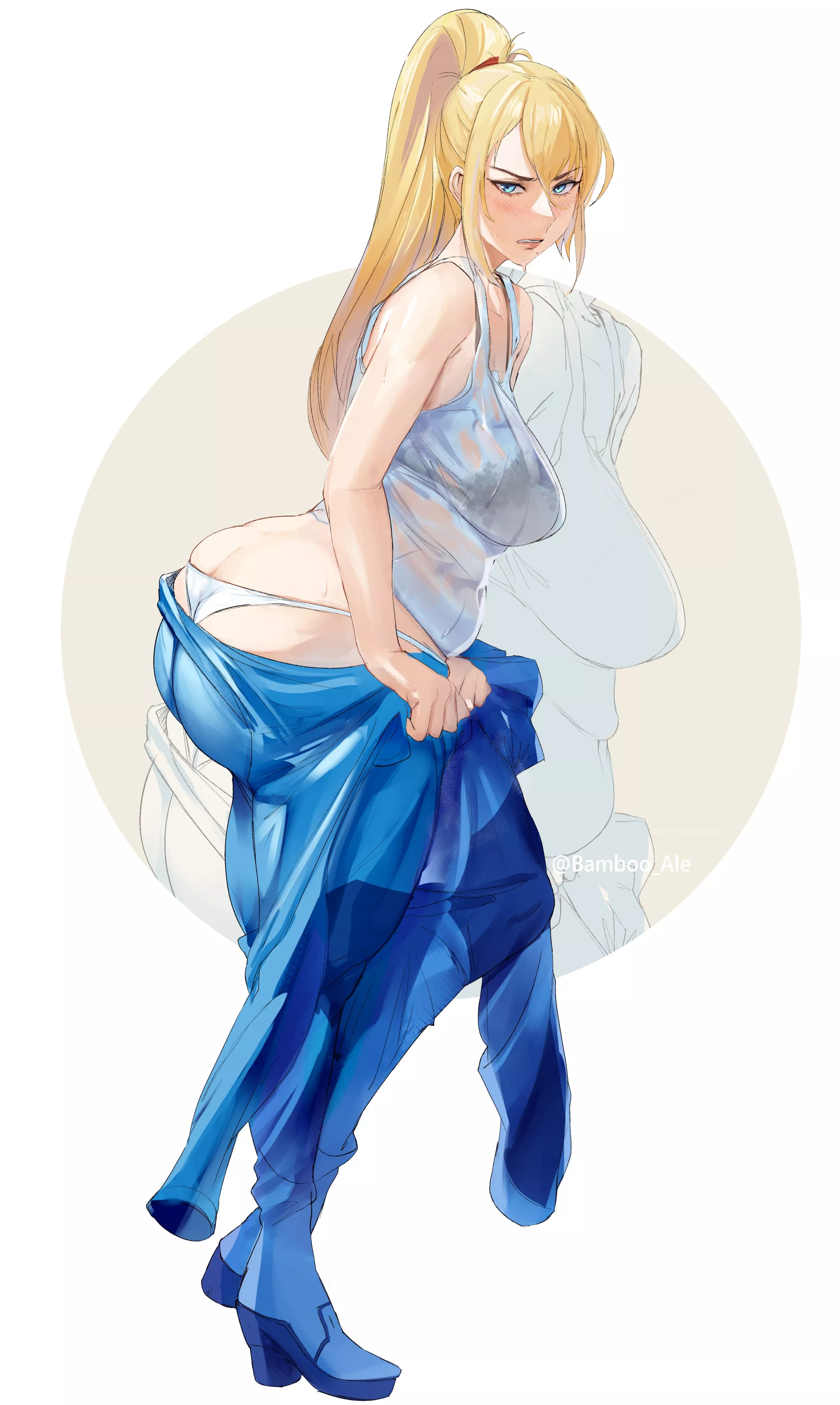 Samus might need some adjustments to her Zero suit (Bamboo)