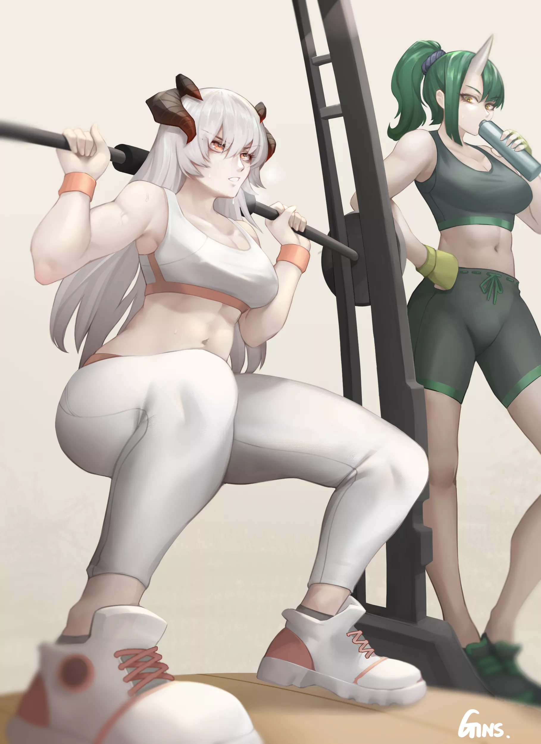 Saria and Hoshiguma [Arknights]